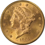 1905-S Liberty Gold $20 PCGS MS64 Nice Eye Appeal Strong Strike