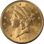 1906-S Liberty Gold $20 PCGS MS63 Superb Eye Appeal Strong Strike