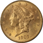 1907-D Liberty Gold $20 PCGS MS65 Superb Eye Appeal Strong Strike