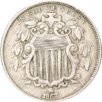 1867 Shield Nickel - RAYS