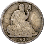 1837 Seated Liberty Half Dime - No Stars