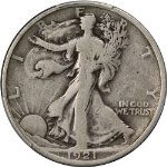 1921-D Walking Liberty Half PCGS VG10 Key Date Nice Eye Appeal Nice Strike