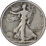1921-S Walking Liberty Half PCGS F12 Nice Eye Appeal Nice Strke