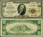 Barnegat NJ $10 1929 T-1 National Bank Note Ch #8497 First NB Fine