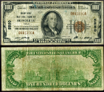 Honolulu HI $100 1929 T-1 National Bank Note Ch #5550 Bishop First NB Very Good+
