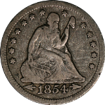 1854-O Seated Liberty Quarter Nice F Detail Huge 'O' RARE Wonderful Price