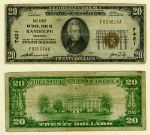 Randolph NE $20 1929 T-1 National Bank Note Ch #7421 First NB VG/F