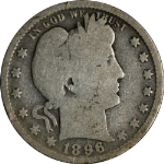 1896-O Barber Quarter Nice G+ Even Circulation Nice Eye Appeal