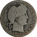 1914-S Barber Quarter AG   Nice Eye Appeal