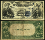 Atlanta GA $20 1882 DB National Bank Note Ch #5030 Third NB Very Fine
