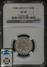 Germany: Federal Republic 1955-G Mark KM#110 NGC AU58