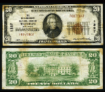 Trenton NJ $20 1929 T-1 National Bank Note Ch #1327 First Mechanics NB Very Fine