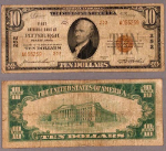 Pittsburgh PA $10 1929 T-2 National Bank Note Ch #252 First NB Very Good