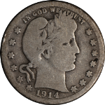 1914-S Barber Quarter G  NICE EYE APPEAL