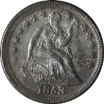 1853-P Seated Liberty Half Dime AU/BU Detail Key Date  NO ARROWS Nice Eye Appeal