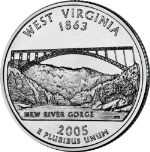 2005-P West Virginia Quarter BU Single