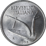 Italy 1953-R Ten (10) Lire KM#93 Nice BU - Nice Bright Color and Surfaces