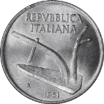 Italy 1951-R Ten (10) Lire KM#93 Choice BU - Great Eye Appeal