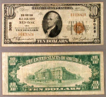 Red Oak IA $10 1929 T-1 National Bank Note Ch #3055 Red Oak NB Very Fine