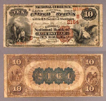 Louisville KY $10 1882 BB National Bank Note Ch #2164 Citizen&#39;s NB VG/F