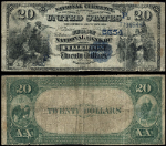 Fullerton CA $20 1882 VB National Bank Note Ch #5654 FNB Very Good