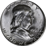 1951-S Franklin Half Dollar Nice BU - STOCK