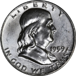 1959-D Franklin Half Dollar Nice BU - STOCK