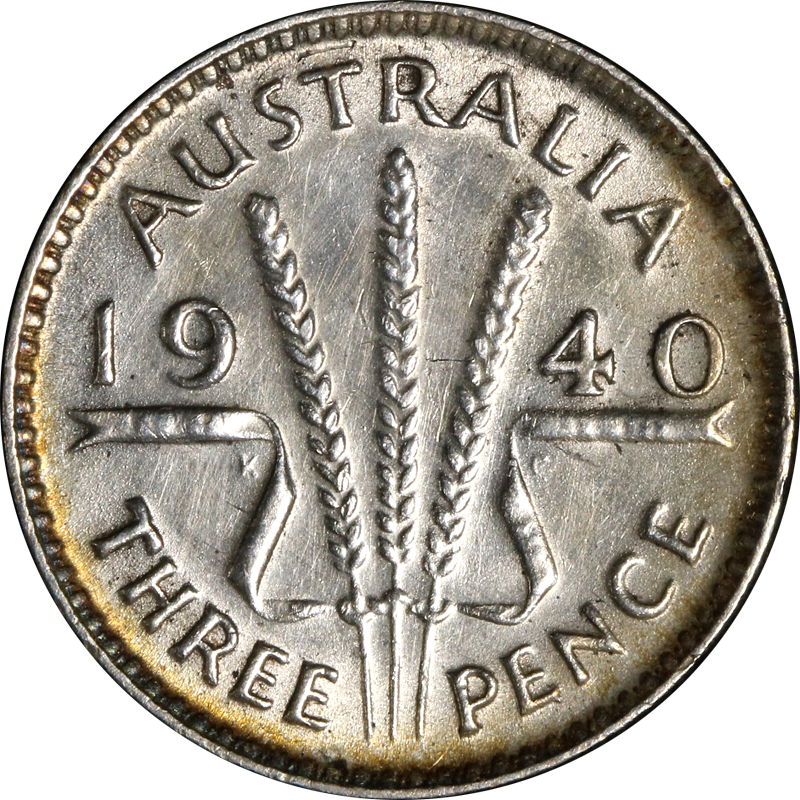 Australia 1940 Three Pence KM 37 AU