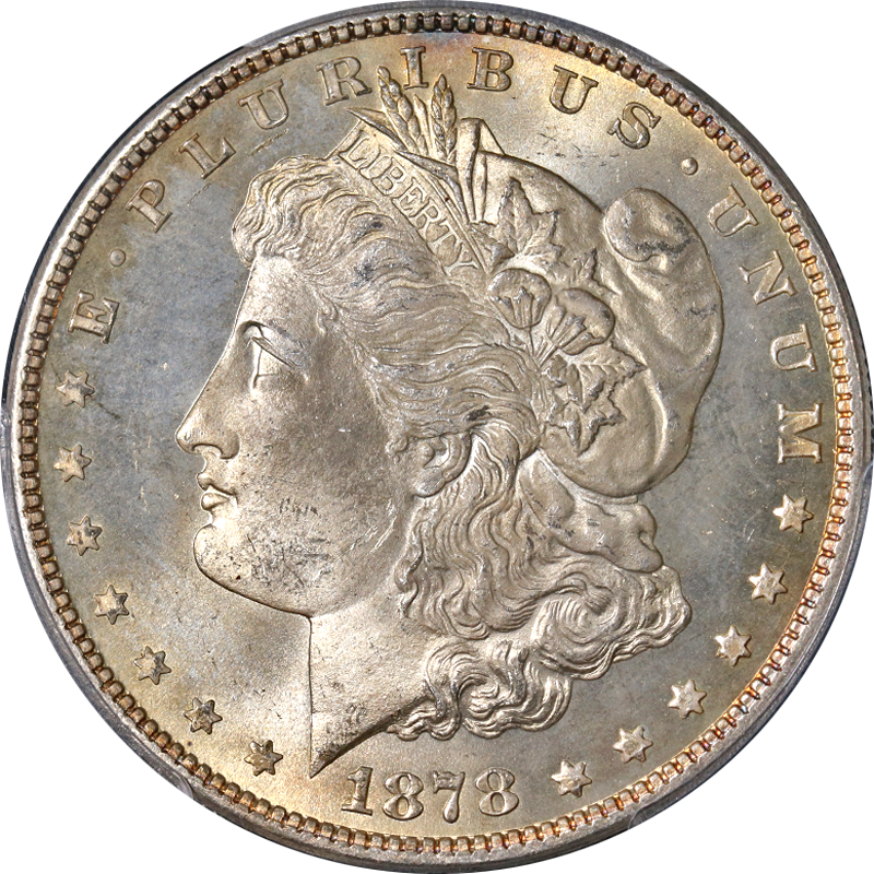 1878 7TF Rev 79 Morgan Silver Dollar VAM 210-B1 'Line Through IB' PCGS MS64