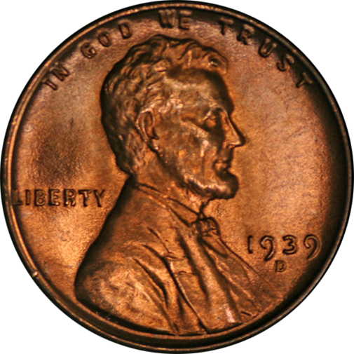 1939-D Lincoln Wheat Cent in the CH BU Red Perfect